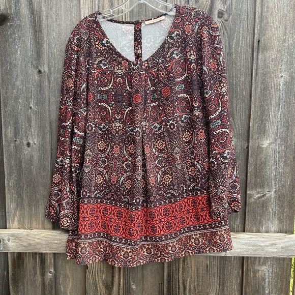Gibson Latimer Tops - Bohemian Paisley Blouse